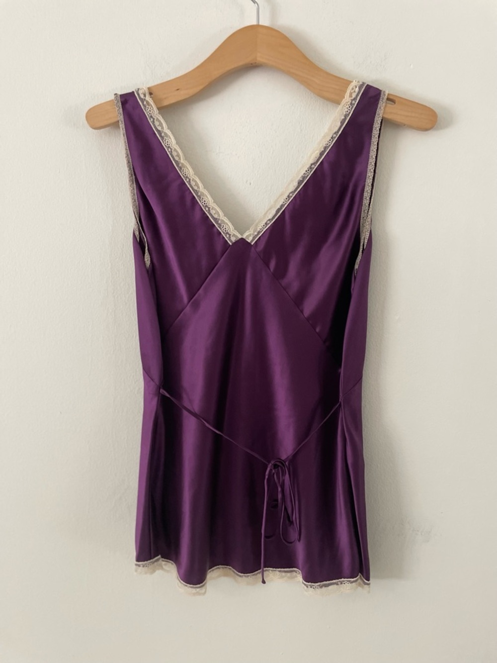 VTG Jonquil 100% Silk Lace Cami Tank Top 2000s Dead Stock Purple Tunic Y2K - Picture 3 of 9